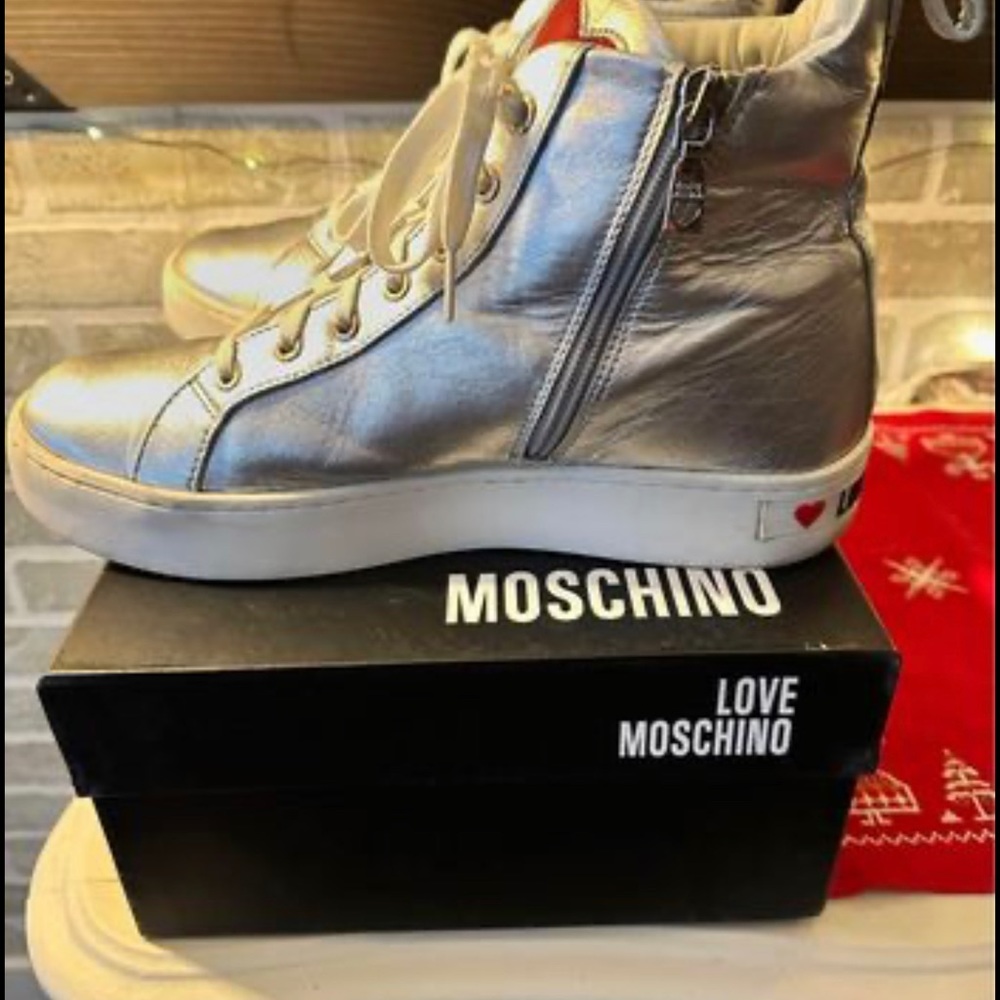 Love Moschino Silver High Tops